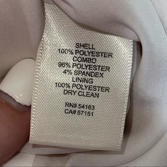 ELIZA J White Nude Lace Fringe Cap Sleeve Mini Shift Dress Size 16W - Picture 7 of 8